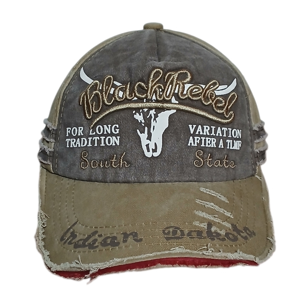 Black Rebel Indian Dakota Slideback Baseball Cap khaki